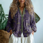 Women's Shirt - Vintage Leaf Print - Brianna - product view 1