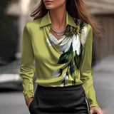 Women's Blouse - Draped Neckline Satin - Merlina - product view 6