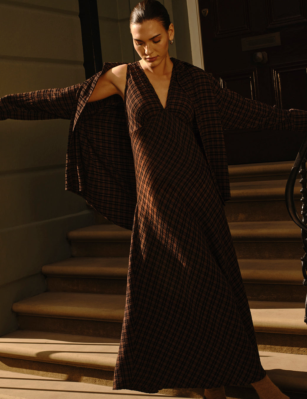 Women's Shirt - Brown And Black Check - product view 2