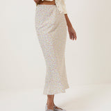 Women's Skirt - Cream Ditsy Floral Mila Midi - product view 2