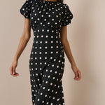 Women's Midi Dress - Black Polka Dot Sicily - product view 2