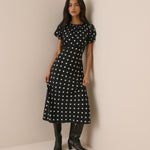 Women's Midi Dress - Black Polka Dot Sicily - product view 3