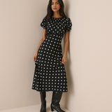 Women's Midi Dress - Black Polka Dot Sicily - product view 3
