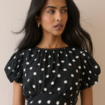 Women's Midi Dress - Black Polka Dot Sicily - product view 4