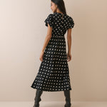 Women's Midi Dress - Black Polka Dot Sicily - product view 5