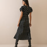 Women's Midi Dress - Black Polka Dot Sicily - product view 5