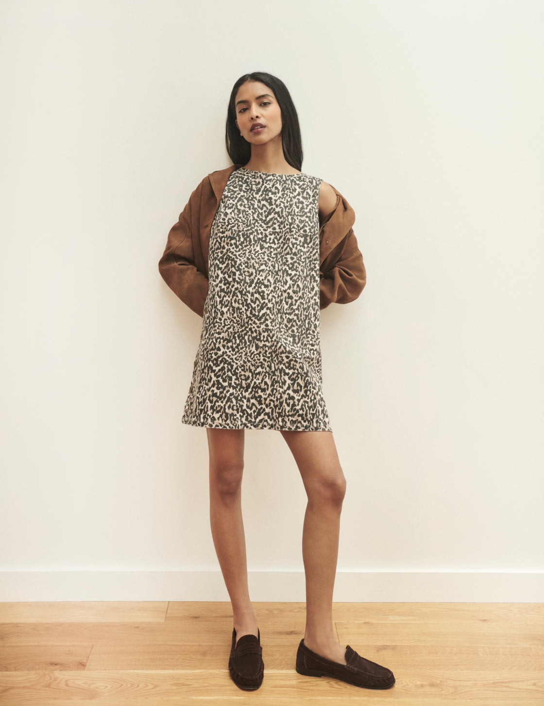 Women's Dress - Leopard Print Izzie Denim Shift - product view 1