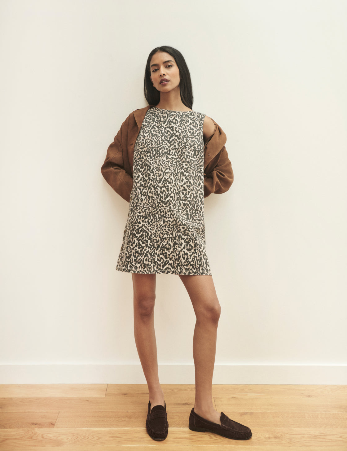 Women's Dress - Leopard Print Izzie Denim Shift - product view 1