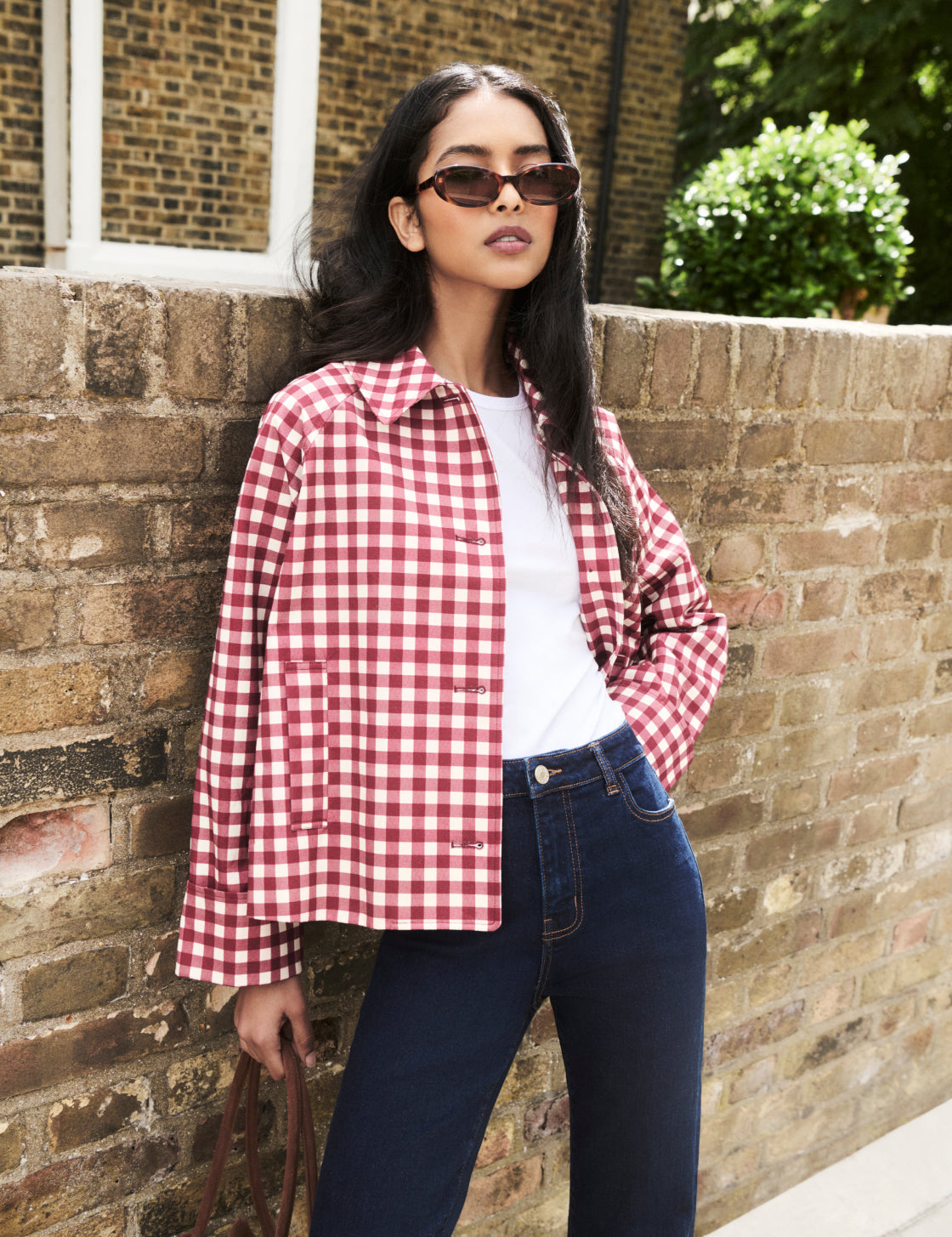 Women's Jacket - Red Gingham Oyanti Swing - product view 3