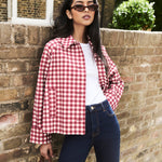 Women's Jacket - Red Gingham Oyanti Swing - product view 3