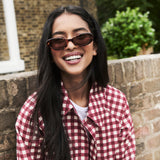 Women's Jacket - Red Gingham Oyanti Swing - product view 1