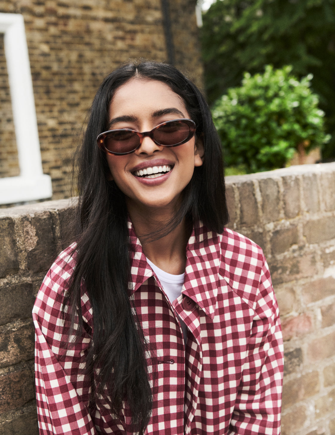 Women's Jacket - Red Gingham Oyanti Swing - product view 1