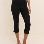 Women's Trousers - Black Jersey Ponte Capris - product view 2