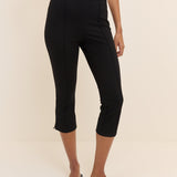 Women's Trousers - Black Jersey Ponte Capris - product view 2