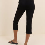 Women's Trousers - Black Jersey Ponte Capris - product view 5