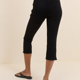Women's Trousers - Black Jersey Ponte Capris - product view 5