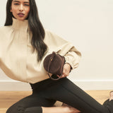 Women's Trousers - Black Jersey Ponte Capris - product view 6