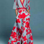 Women's Dress - Floral V-Neck Long - Maine - product view 1