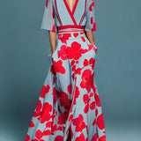 Women's Dress - Floral V-Neck Long - Maine - product view 1