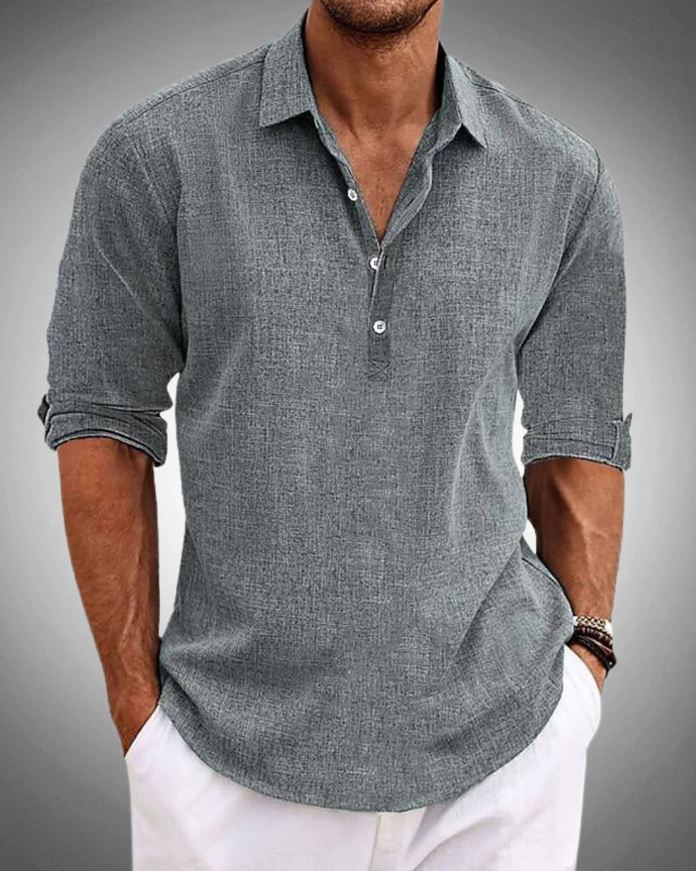 Men's Shirt - Button-Front - Caleb - product view 4