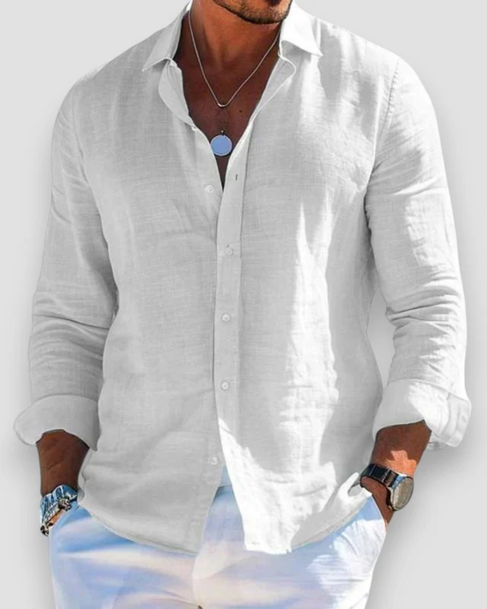 Men's Shirt - Casual Summer Long Sleeve - Connor - product view 3