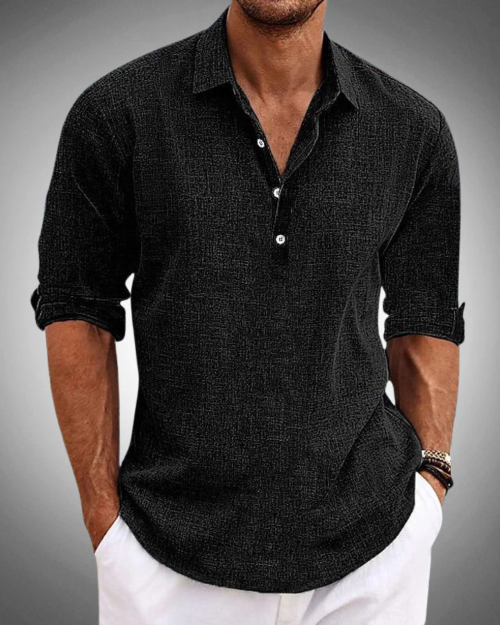 Men's Shirt - Button-Front - Caleb - product view 3