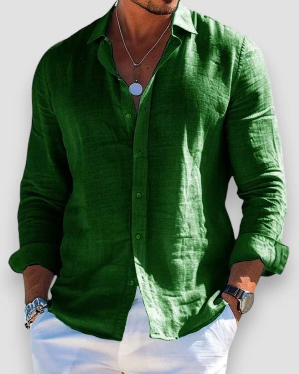 Men's Shirt - Casual Summer Long Sleeve - Connor - product view 8