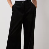 Women's Trousers - Black Velvet Wide Leg - Abi - product view 3