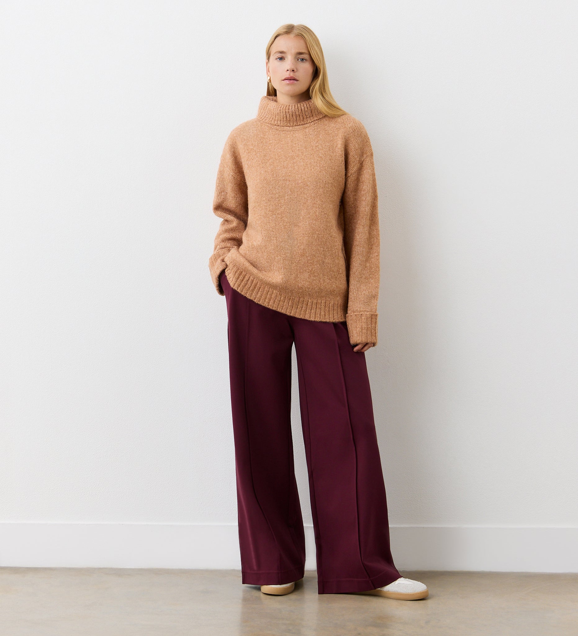 Women's Jumper - Brown Ombre Knitted Roll Neck - Arabella - product view 3