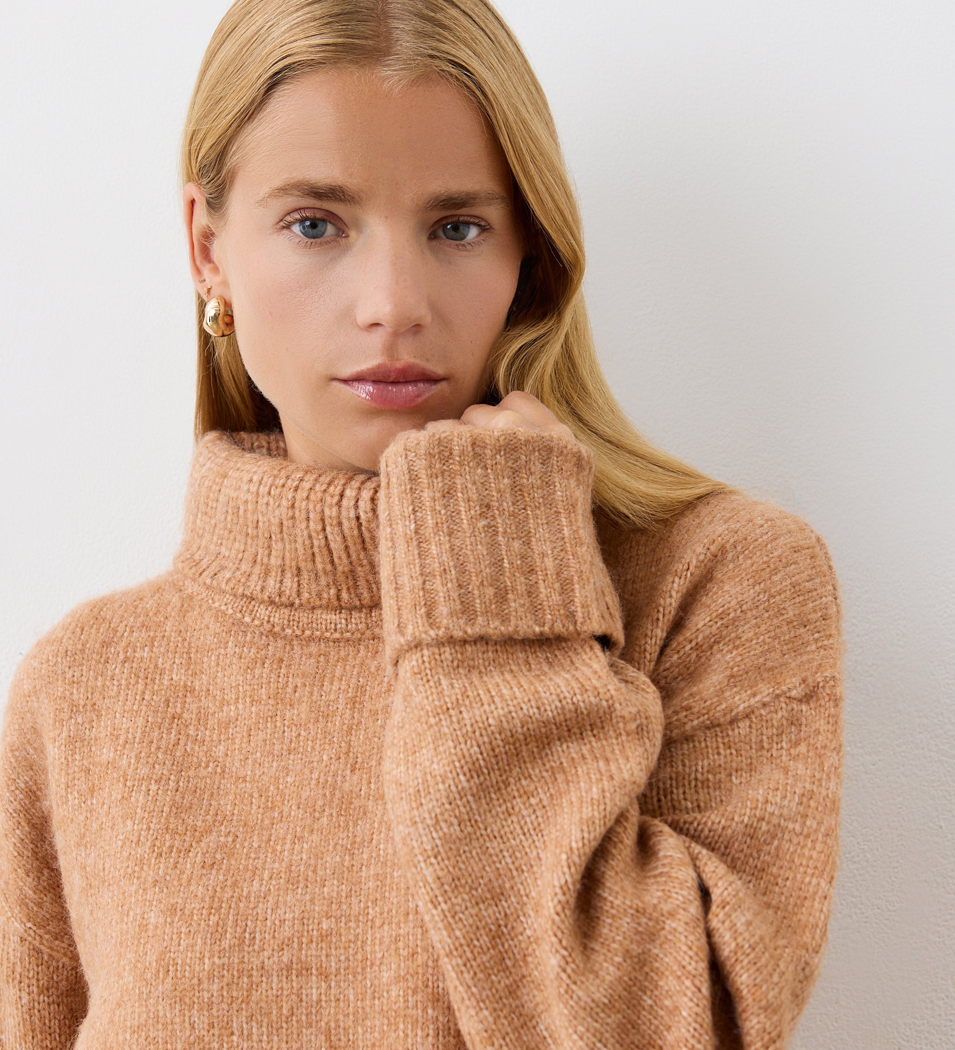 Women's Jumper - Brown Ombre Knitted Roll Neck - Arabella - product view 2