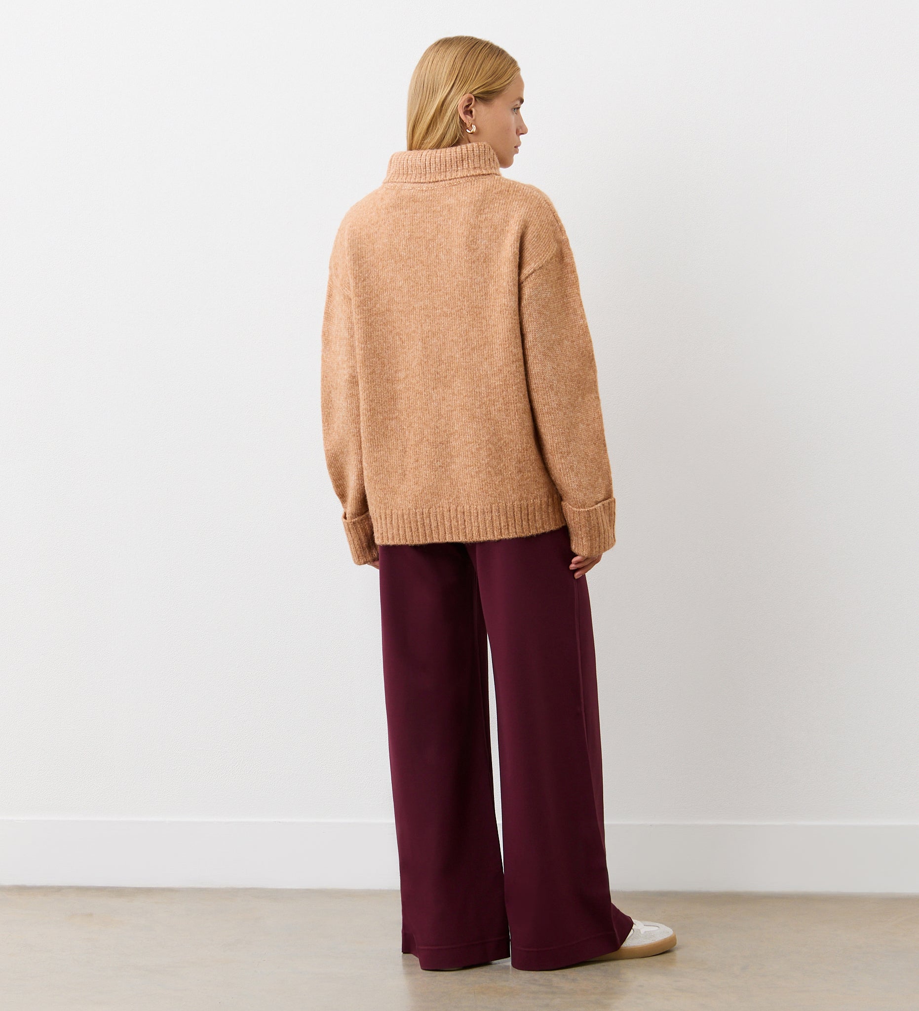 Women's Jumper - Brown Ombre Knitted Roll Neck - Arabella - product view 4