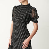 Women's Midi Dress - Chiffon Polka Dot - Camille - product view 2