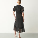 Women's Midi Dress - Chiffon Polka Dot - Camille - product view 4