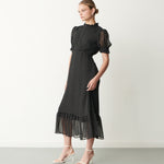 Women's Midi Dress - Chiffon Polka Dot - Camille - product view 1
