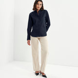 Women's Shirt - Navy Cotton - Dillon - product view 2
