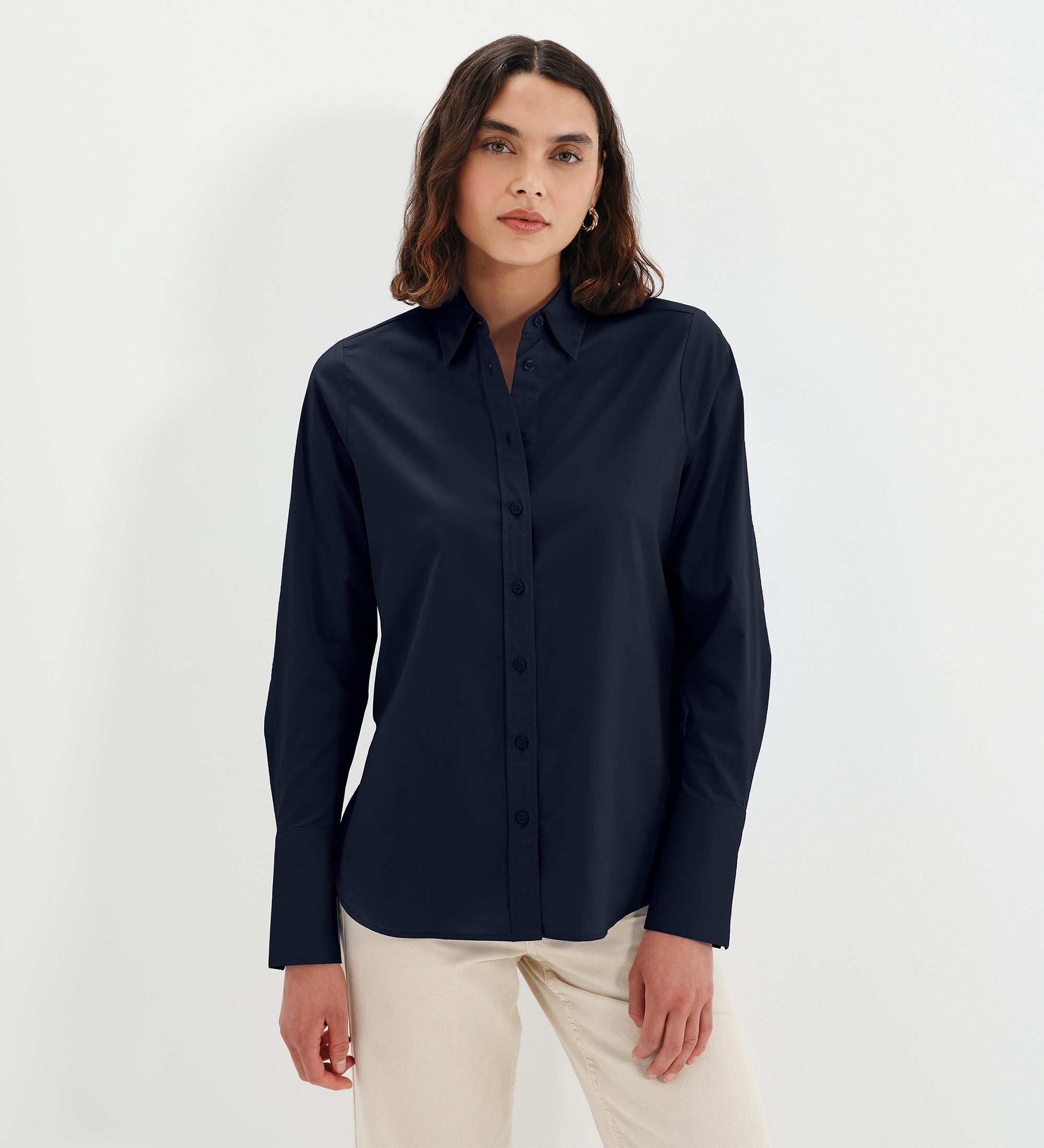 Women's Shirt - Navy Cotton - Dillon - product view 1