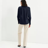 Women's Shirt - Navy Cotton - Dillon - product view 6