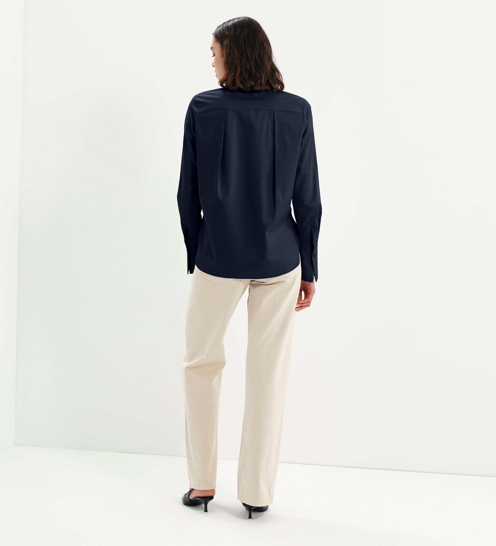Women's Shirt - Navy Cotton - Dillon - product view 6