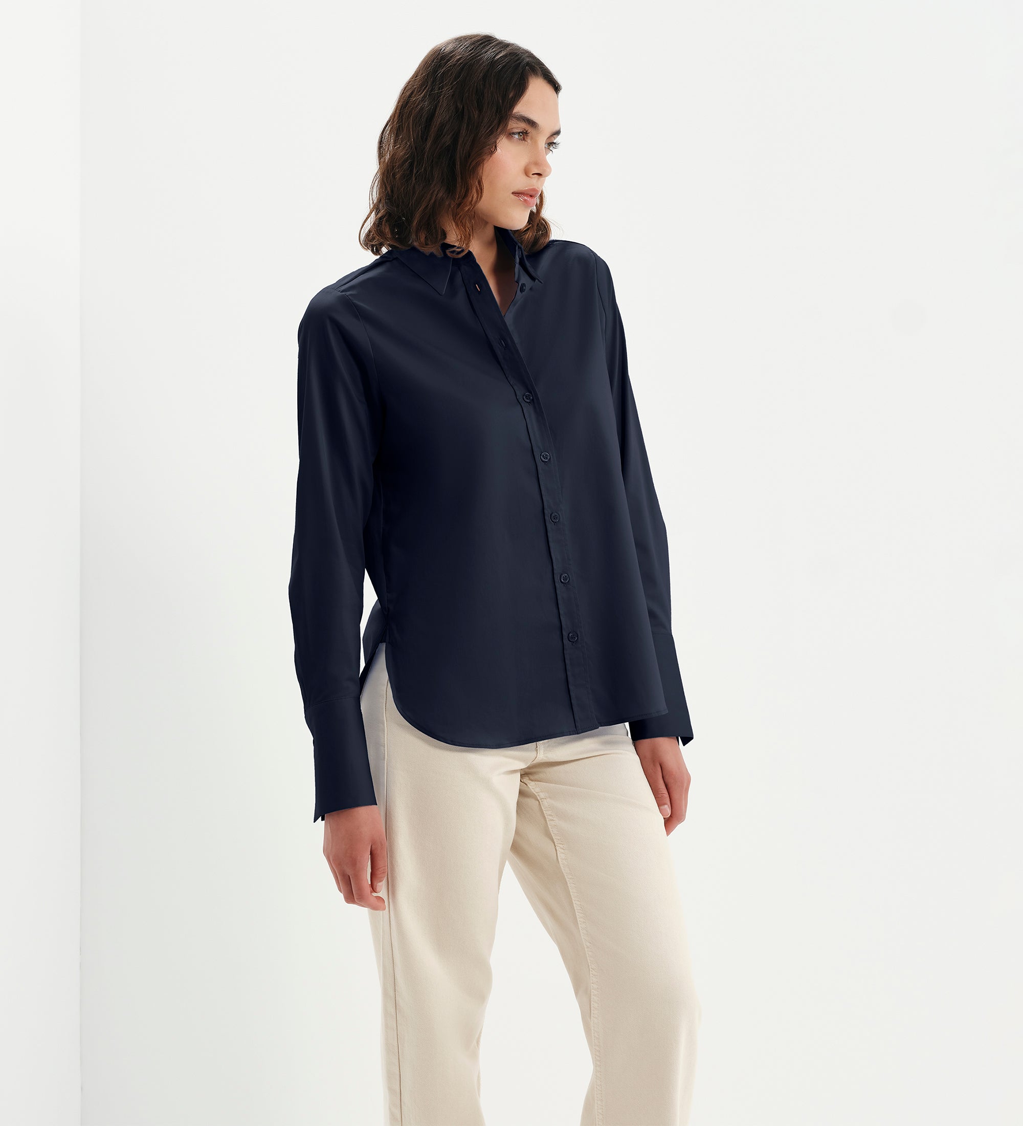Women's Shirt - Navy Cotton - Dillon - product view 5