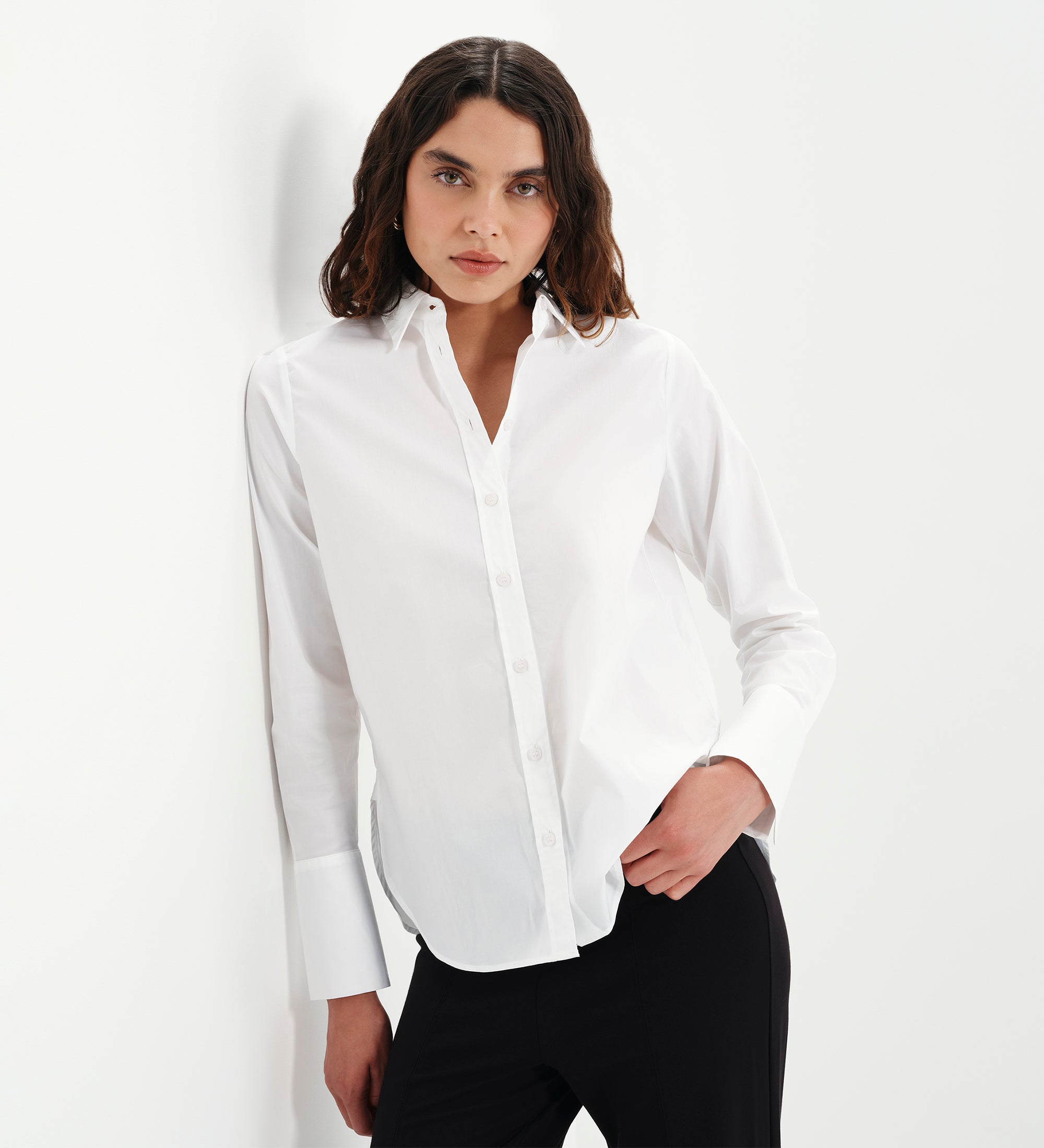 Women's Shirt - White Cotton - Dillon - product view 1