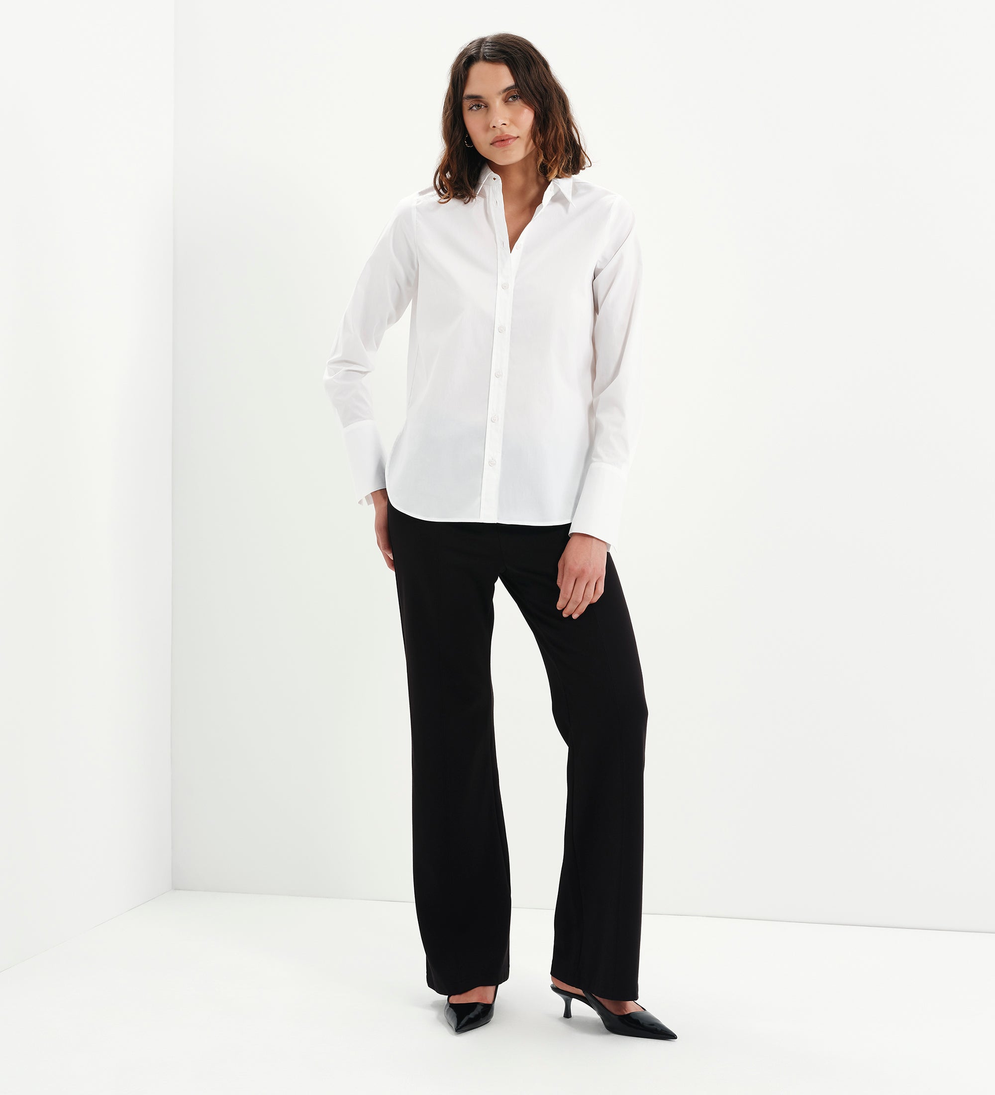 Women's Shirt - White Cotton - Dillon - product view 2