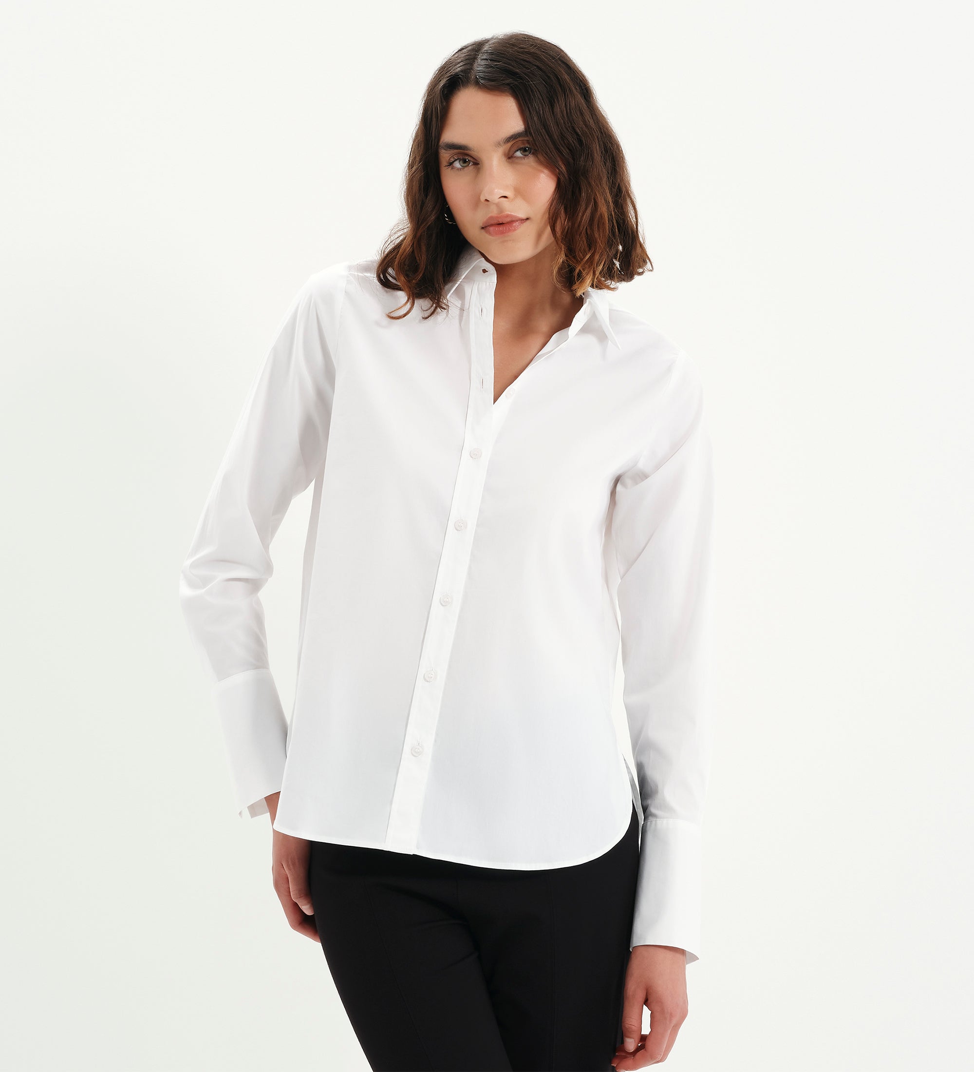 Women's Shirt - White Cotton - Dillon - product view 4