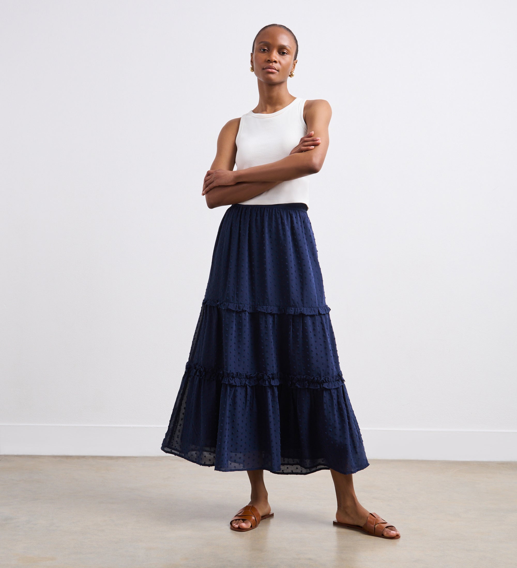 Women's Skirt - Navy Midi - Everley - product view 3