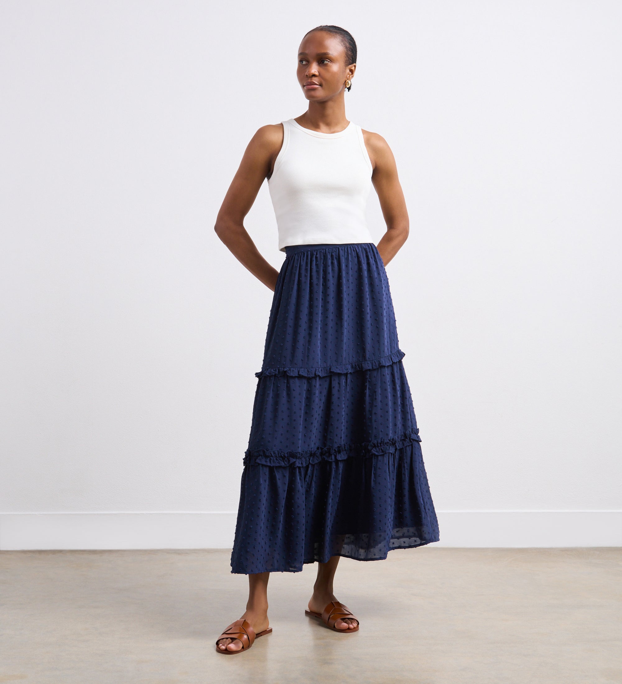 Women's Skirt - Navy Midi - Everley - product view 1