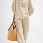 Women's Two-Piece Set - Wide Leg and Collar 2 Piece Set - Vienna - product view 1
