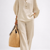 Women's Two-Piece Set - Wide Leg and Collar 2 Piece Set - Vienna - product view 1
