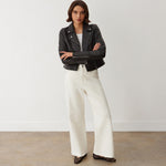Women's Jacket - Black Leather Biker - Faith - product view 4