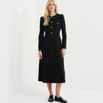 Women's Midi Dress - Black Ponte Jersey - Gilly - product view 5