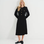 Women's Midi Dress - Black Ponte Jersey - Gilly - product view 7
