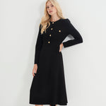 Women's Midi Dress - Black Ponte Jersey - Gilly - product view 4